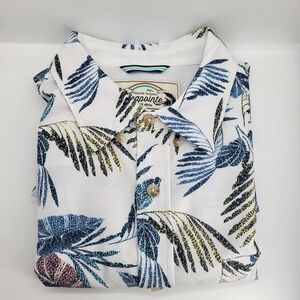 Seapointe Men's Soft Tropical Hawaiian Pocket Button Down Shirts Large Collared